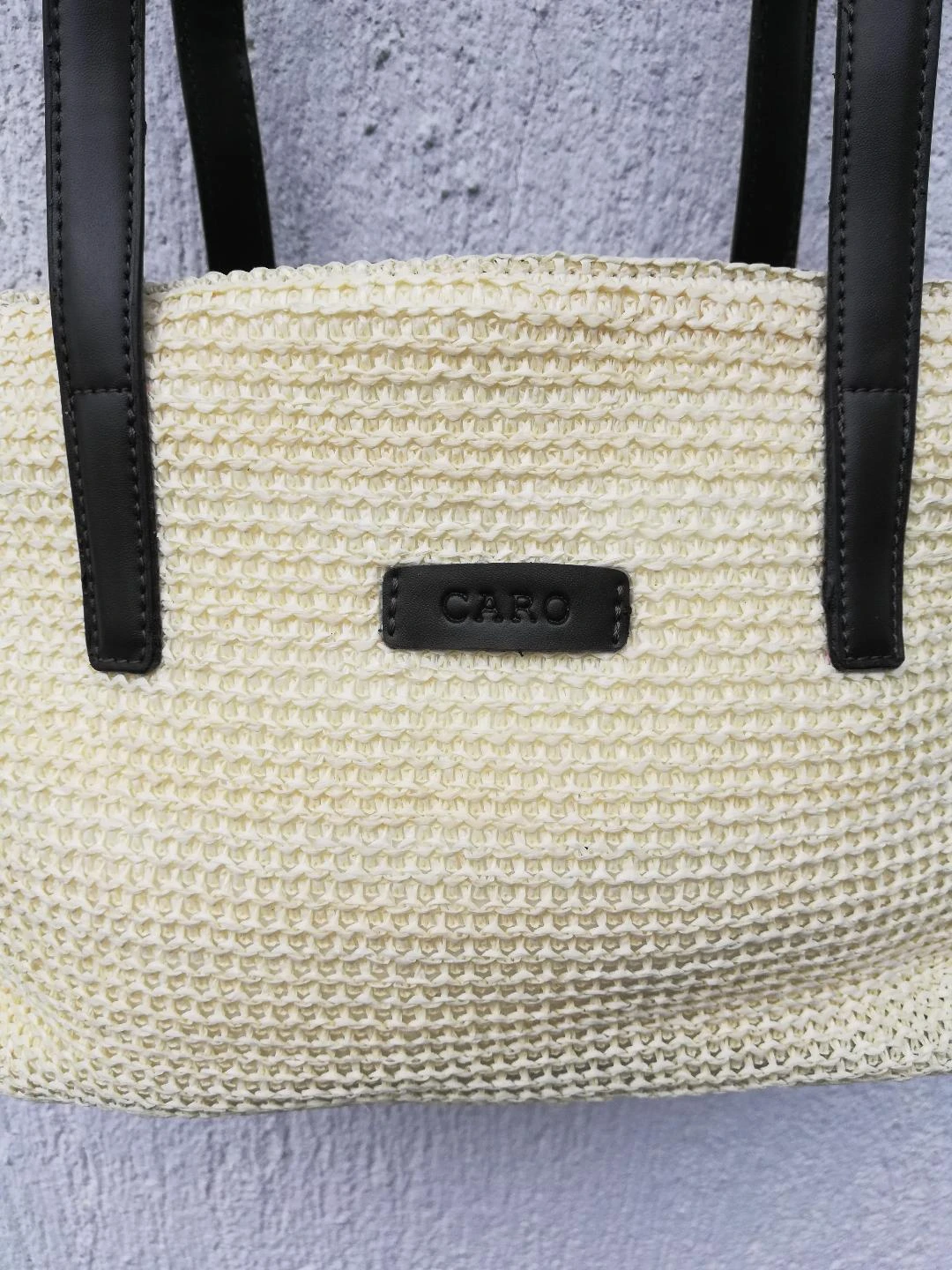 Pequeño bolso bandolera de 2 asas con doble compartimento tipo trenzado, amarillo, paja, nuevo – photo 14